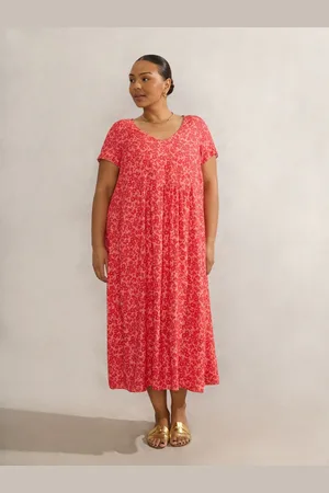 Live Unlimited London Curve Ditsy Print Short Sleeve Midi Dress 14