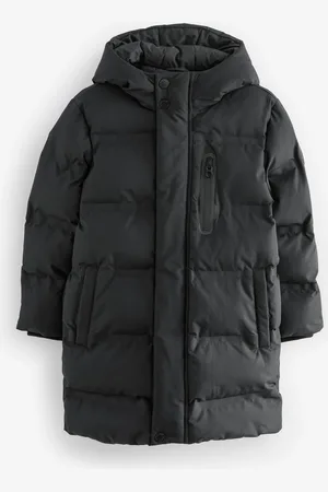 Next Black Waterproof Longline Fleece Lined Puffer Coat (3-17yrs) 16 Years (176cm)