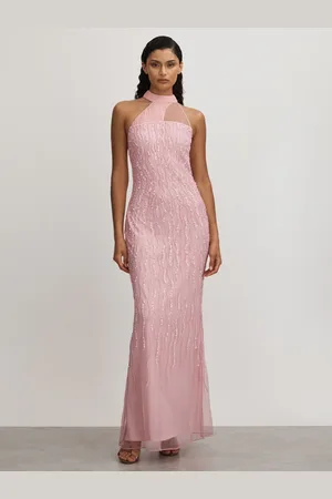 RAISHMA Embellished Halter Neck Maxi Dress AU 12