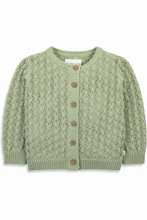 The Little Tailor Baby 100% Cotton Scallop Design Pointelle Cardigan 6268cm