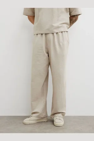River Island Grey Stone Seersuckeer Wide Leg Joggers xlarge