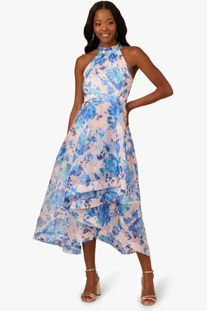 Adrianna Papell Floral Print Organza Ankle Dress AU 14