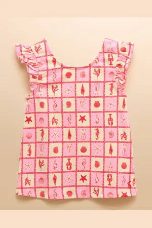 Joules Butterfly Pink Frill Sleeve Vest 110116cm