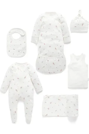 Purebaby Brown/White Newborn Essential Hospital Pack Upto 3 Months (50