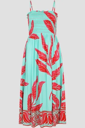 Monsoon Pamela Palm Print Midi Sundress L