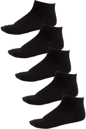 Next Black 5 Pack Cotton Rich Trainer Socks UK 4