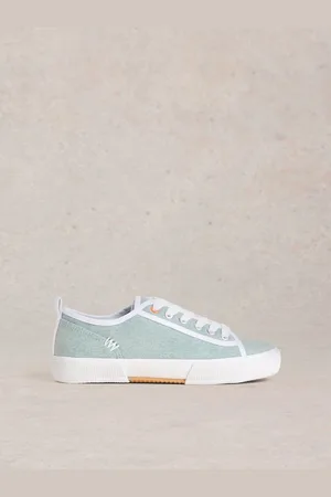White Stuff Blue Pippa Canvas Lace Up Trainers AU 8 (EU 38.5)