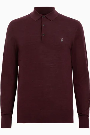 AllSaints AllSaints Mode Merino Long Sleeves Polo Shirt XXL