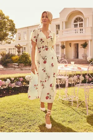 Friends Like These Millie Mackintosh V-Neck Button Through Midi Dress AU 14
