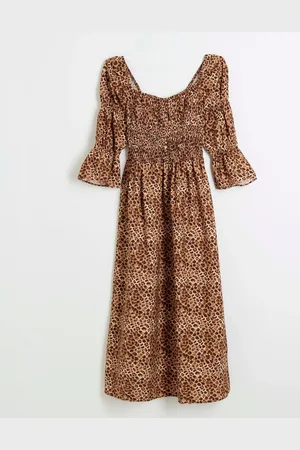 River Island Shirred Midi Dress AU 14