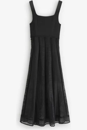 The Kooples Square Neck Sheer Lace Maxi Dress 10