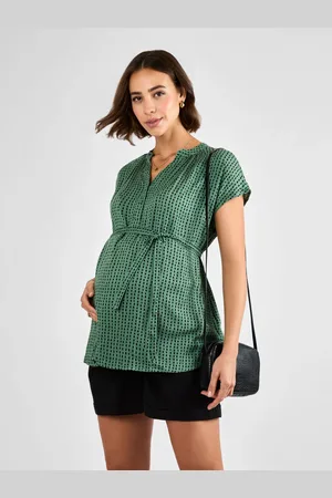 JoJo Maman Bébé Khaki Printed Sleeveless Maternity Blouse M