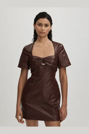 AMUR Faux Leather Mini Dress AU 6
