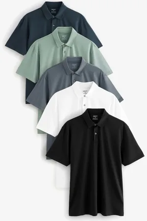 Next Regular Fit Short Sleeve Jersey Polo Shirts 5 Pack XXL