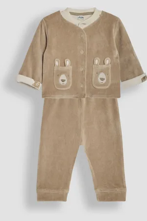 JoJo Maman Bébé Natural Baby Bear Velour Set 3 Piece Upto 3 Months (50
