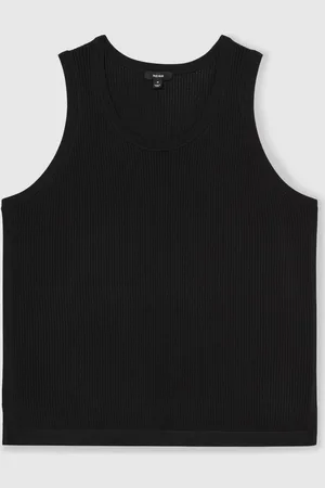 Reiss Black Watson Textured Crew Neck Ribbed Vest medium