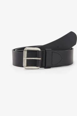 Barbour Black Matt Leather Belt M