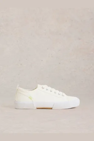 White Stuff White Pippa Canvas Lace Up Trainers AU 9 (EU 40)