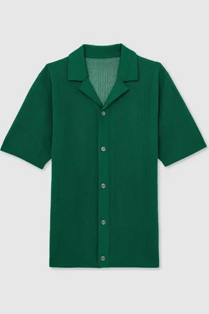 Reiss Kipling Textured-Knit Short-Sleeve Shirt XL
