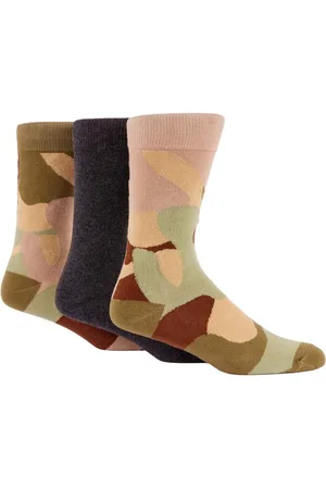 Wild Feet Green Camo Crew Socks One