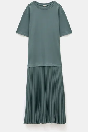 Hush Puppies Esme Short Sleeve Pleated Midi Dress XL Reg