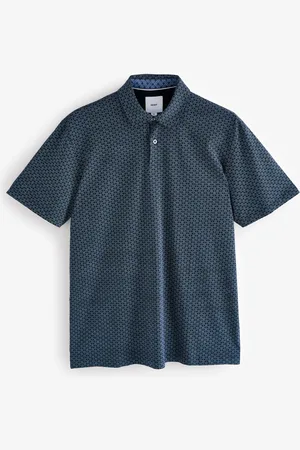 Next Short Sleeve Print Polo Shirt L Tall