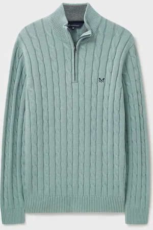 J.Crew Green Oarsman Half Zip Knit 100% Cotton Sweatshirt S