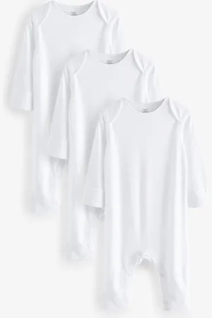 Next White Kind to Skin Baby Sleepsuits 3 Pack (0-2yrs) 6