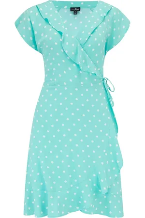 Pour Moi Frill Wrap Woven Beach Dress AU 14