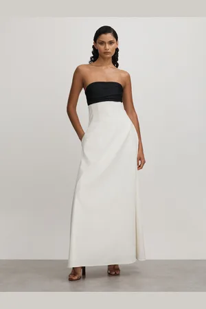 Anna Quan Linen-Jersey Strapless Maxi Dress AU 14