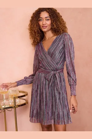 Love & Roses Layered Long Sleeve Wrap Mini Dress AU 14