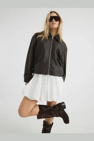 River Island 100% Cotton Broderie Puff Ball Mini Skirt AU 16