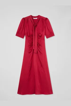 LK Bennett Hetty Rio Viscose Hammered Satin Dress AU 12