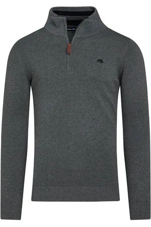 Raging Bull Grey Classic Quarter Zip Knit Jumper 3XL