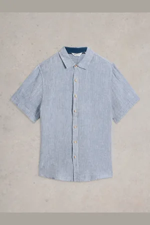 White Stuff Keswick Short Sleeve 100% Linen Shirt S