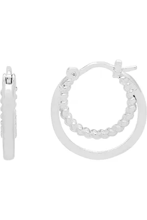 ESTELLA BARTLETT Silver Double Twisted Hoop Earrings One