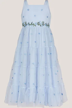 Monsoon Thea Embroidered Back-Bow Tiered Dress 8 Years (128 cm)