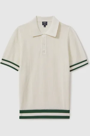 Reiss Quinn Ché Knitted Half-Button Polo Shirt M