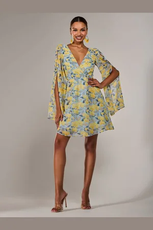 Jolie Moi Chiffon Split Sleeve Mini Dress AU 14