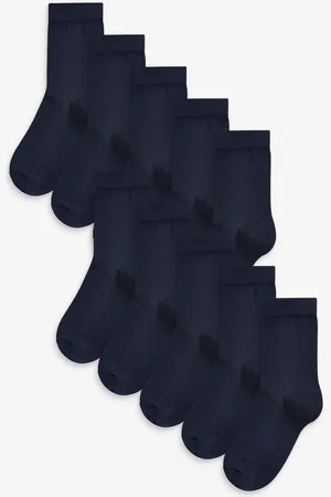 Next Navy Blue 10 Pack Cotton Rich Socks 6-8.5 Jnr