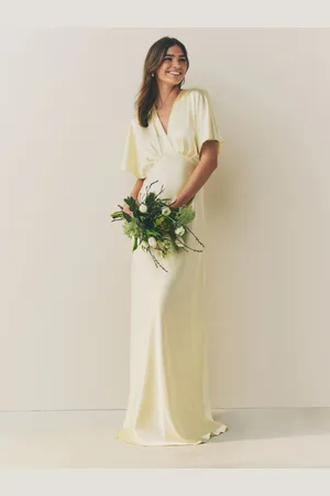 Next Bridesmaid Satin Flutter Sleeve Maxi Dress AU 24