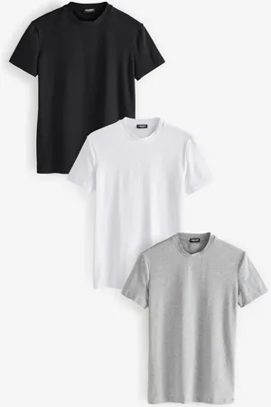 Dsquared2 White/Black Underwear Short Sleeve Logo T-Shirts 3 Pack L