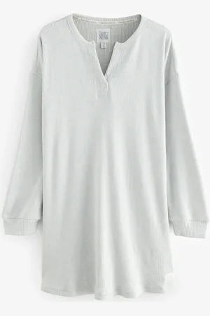 Bath & Body Works Grey Metallic Knit Night Shirt AU 16