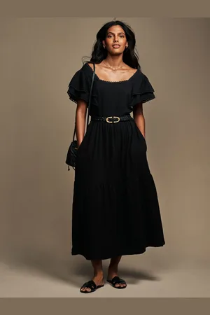 Laura Ashley Ruffle Sleeve 100% Cotton Dress with Lace Trims AU 10