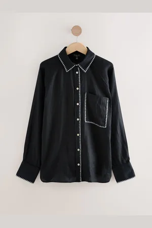 Next 100% Linen Button Down Relaxed Long Sleeve Shirt 16