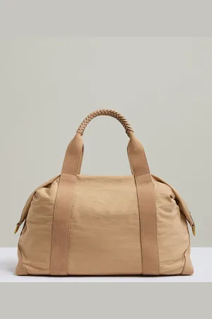 Reiss Blush Phoebe Braided-Handle Soft Weekend Bag One