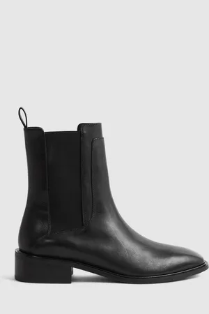 Reiss Black Willow Leather Chelsea Boots AU 7 (EU 38)