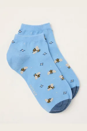 Fat Face FatFace Blue Bee Trainer Socks One