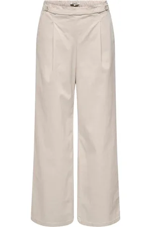 ONLY Cream Mid Waist Wide Leg Trouser AU 12-14