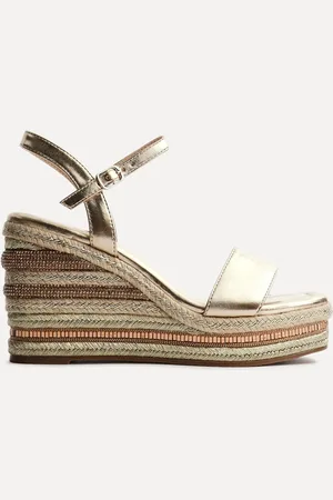 Linzi Gold Icon Embellished Wedges AU 6 (EU 37)